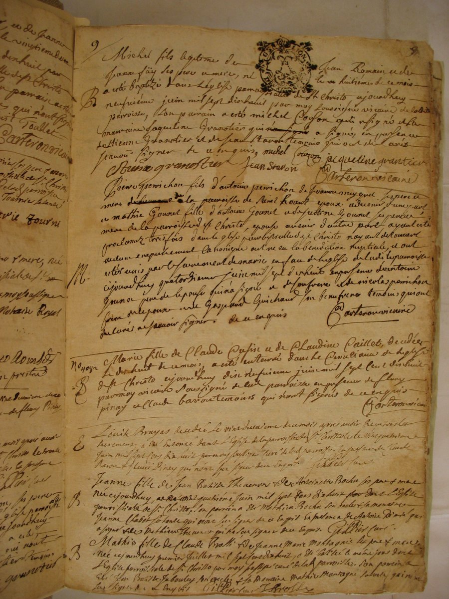 Page du registre